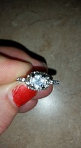 Sparkly Clear Rhinestone Cocktail Fashion Silvertone Ring Size 8, New With Tags - £10.35 GBP