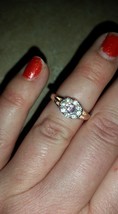 Pink & Clear Rhinestone Goldtone Fashion Ring Size 7 1/2 - $12.99