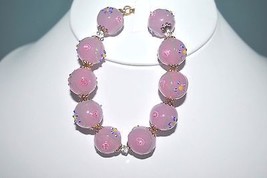 Lampwork Murano Bead Bracelet Pink, Chunky 8&quot; NIB (JT2 - $24.99