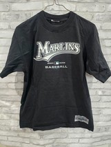 Majestic Florida Marlins T-shirt XL Heavy Cotton 2003 Black Gray Crew Neck - $13.99