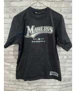 Majestic Florida Marlins T-shirt XL Heavy Cotton 2003 Black Gray Crew Neck - $269.33 MXN