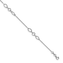 Silver  Fancy Link 9 with 1in ext. Anklet QLF511 - $59.80