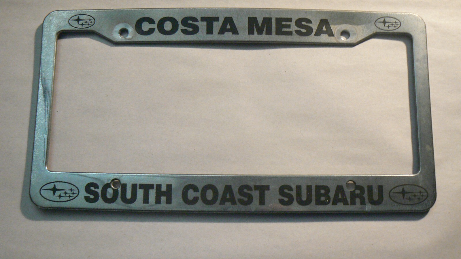 Costa Mesa South Coast Subaru License Plate Frame Dealership Plastic - $28.42