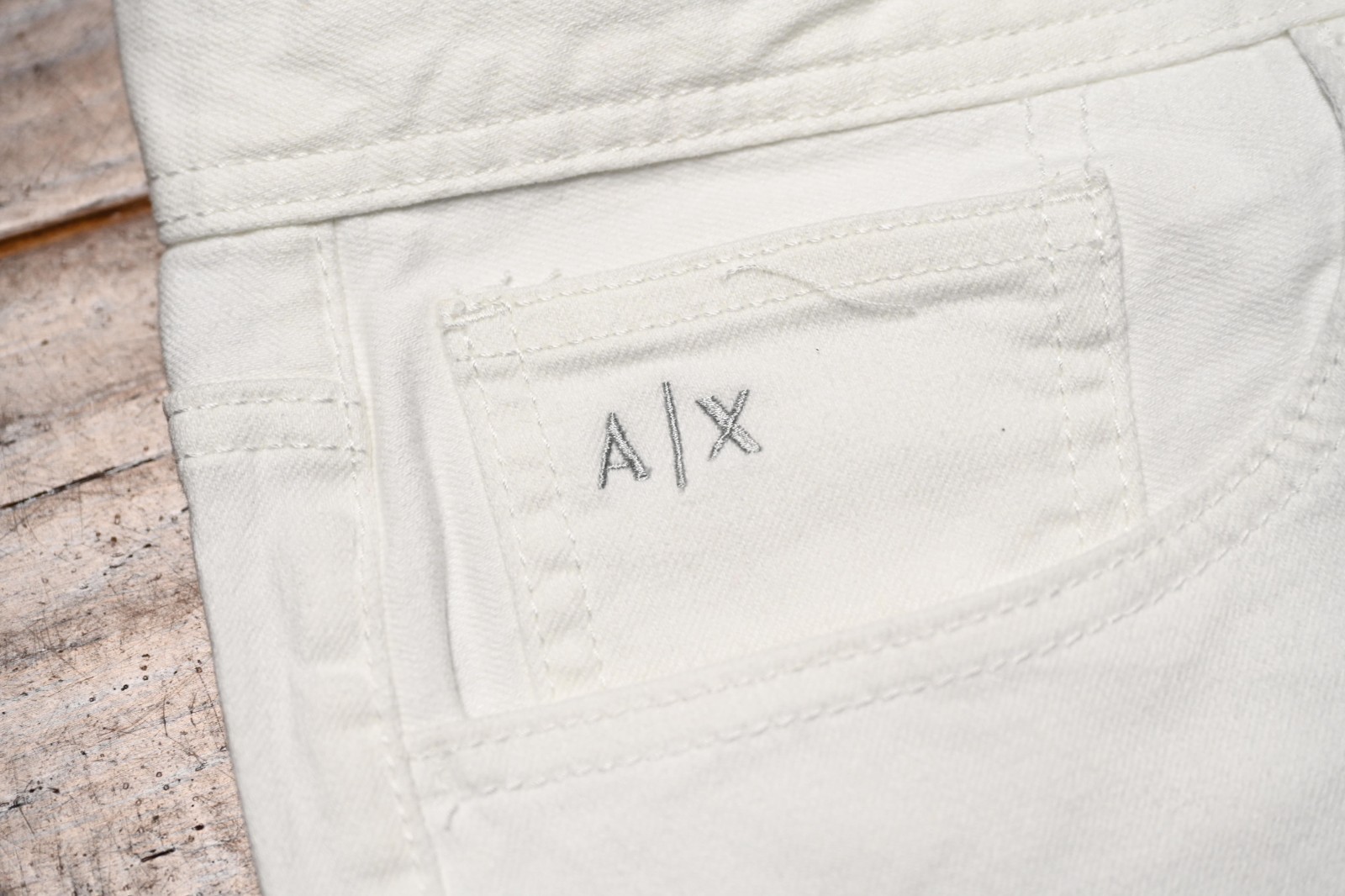 Armani Exchange A|X J13 Men's Slim Fit Off White Stretch Cotton Jeans 33S 33X30 Item image 4