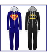 Classic Super Hero Hooded Front Zip Up PJ&#39;s or Lounger Bodysuit - £54.67 GBP