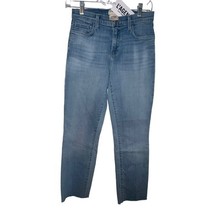 L&#39;AGENCE Sada High Rise Cropped Slim Raw Hem Jeans Straight Light Wash S... - $21.36