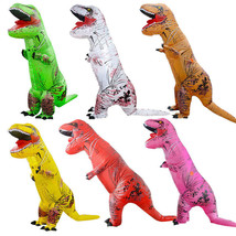 T-Rex Inflatable Dinosaur Costume Cosplay Halloween Blow Up Outfit Kid And Adult - £30.05 GBP+