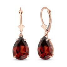 Galaxy Gold GG 14k Rose Gold Leverback Earrings with Natural Garnets - £431.68 GBP