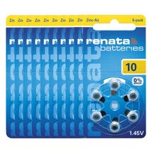 60 x Size 10 (ZA10) Renata Hearing Aid Batteries - £16.97 GBP