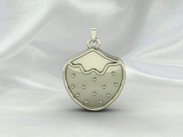 Enameled Strawberry Design 925 Sterling Silver Handmade Unique Pendant Locket - $49.50