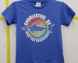Charleston SC Youth Souvenir &#39;High Tide Adventures&#39; Graphic T-Shirt Blue... - $12.86