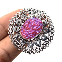Pink Titanium Drusy Handmade Valentine&#39;s Day Gift Ring Jewelry 7&quot; SA 2434 - £4.08 GBP