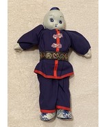 Vintage Ceremonial Chinese Blue Boy Doll 12&quot; w/ Porcelain Head Hands Fee... - $42.21 CAD