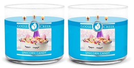 Goose Creek Unicorn Candy Scented 3 Wick Candle 14.5 oz x2 - £28.85 GBP