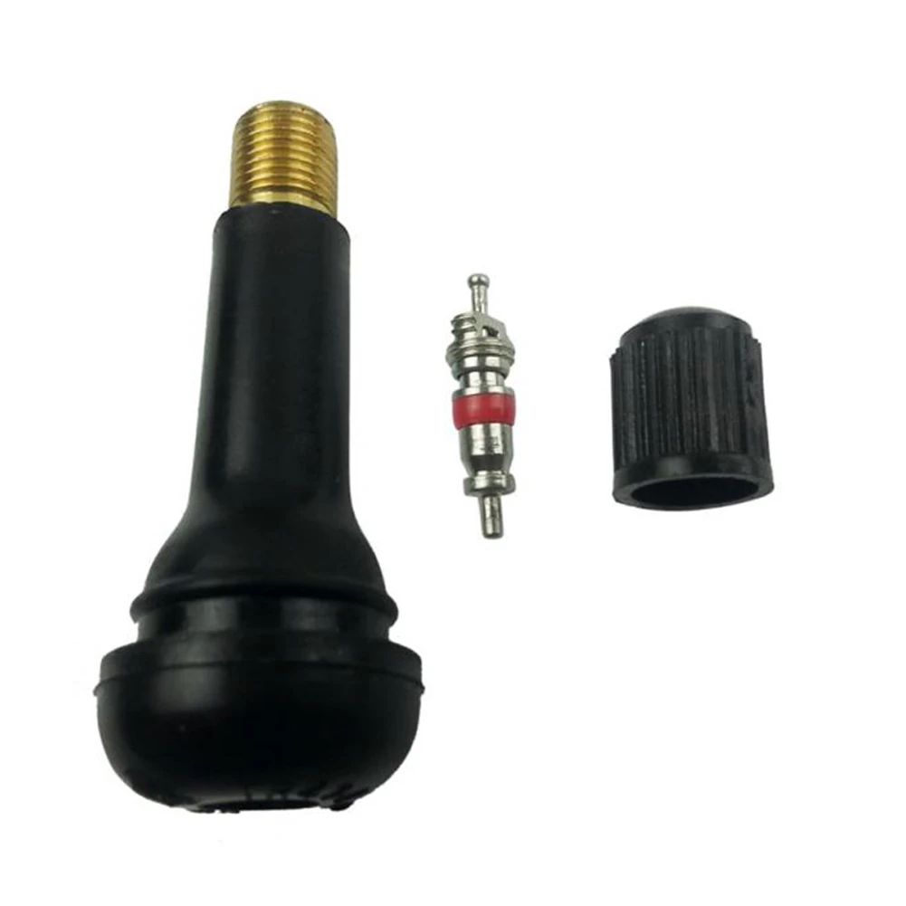 TR413 Tubeless Car Wheel Valve Stems Snap-In Rubber Valves, 100-Pack - Black V - £21.97 GBP