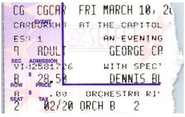 George Carlin Ticket Stub March 10 2006 Yakima Washington - £26.83 GBP