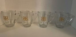 4 Baileys Original Irish Cream Logo Coffee Mugs Clear Handled Drinking Glass Cup - £23.17 GBP