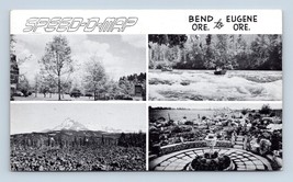 Speed-o-Map Advertising Bend to Eugene Oregon OR Multiview Chrome Postcard K13 - £8.15 GBP