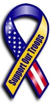 Support Our Troops Magnet (Yellow w/red, white and blue) - £3.35 GBP