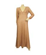 Red Valentino salmon pink silk metallic thread dot longsleeve V neck dre... - $5,386.69 MXN