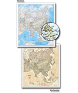 Asia National Geographic - 38&quot; x 34&quot; Wall Map (Classic-Laminated) - £24.03 GBP