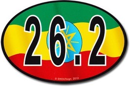 Ethiopia Wavy Oval Marathon Sticker - $2.70
