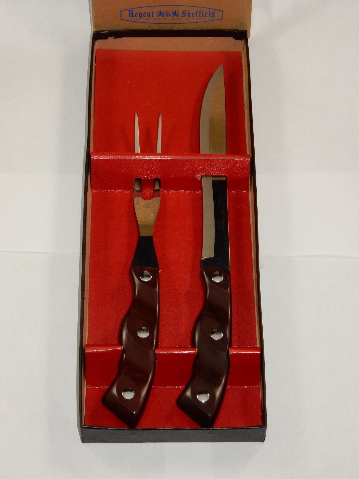 Regent Sheffield England Carving Fork &amp; Knife Set w/Box - $24.99