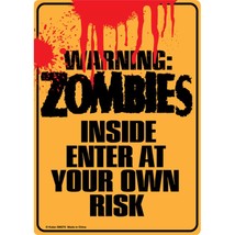 Warning! Zombies Inside - 8&quot; x 11&quot; Metal Parking Sign - $148.18 MXN