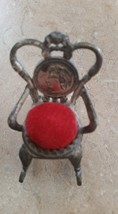 Antique Miniature Metal Rocking Chair Pin Cushion - £19.91 GBP