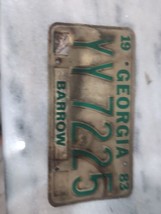 Vintage 1983 Georgia Barrow County License Plate YY7225 Expired - £9.34 GBP