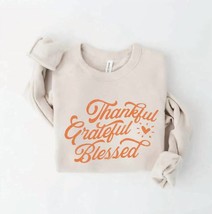 Oat Collective thankful grateful blessed sweatshirt for women - size M - £35.06 GBP