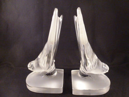 LALIQUE Swallow  &quot;Hirondelles&quot;  Bookends, Mint Condition - $555.55