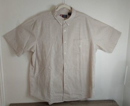 Chops Est 1978 Men&#39;s Plaid Shirt beige &amp; White 100% Cotton xxl made in... - £15.48 GBP