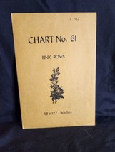 Vtg rare Babs Fuhrmann petit point Pattern silk mesh 3 thread #61 Pink Roses  - £19.83 GBP