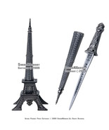 10&quot; Eiffel Tower Letter Opener Gift Knife Short Sword Souvenir - $17.78 CAD