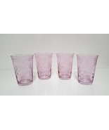 NEW RARE Williams Sonoma Pink Vintage Etched Glass Tumblers 9.75 OZ - £79.00 GBP