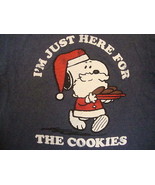 Peanuts Charlie Brown Here for the cookies Santa Clause Christmas T Shirt M - $13.50