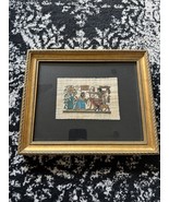 Vintage Papyrus Hand Painted Egyptian Art Framed - €60,88 EUR