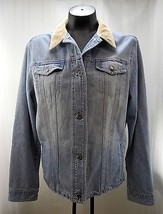 Ralph Lauren Jeans Blue Denim Corduroy Collar/Cuffs Jean Jacket - Women&#39;s L - $23.70