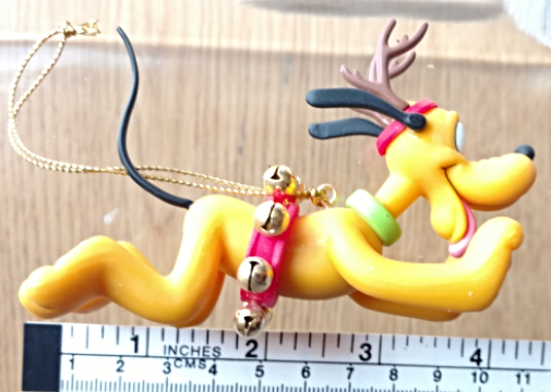 Primary image for DISNEY'S CHRISTMAS MAGIC PLUTO REINDEER BELLS DOG Christmas Ornaments NEW w/BOX