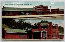 Augusta ME New Main Central Station Maine Postcard K26 - £3.09 GBP