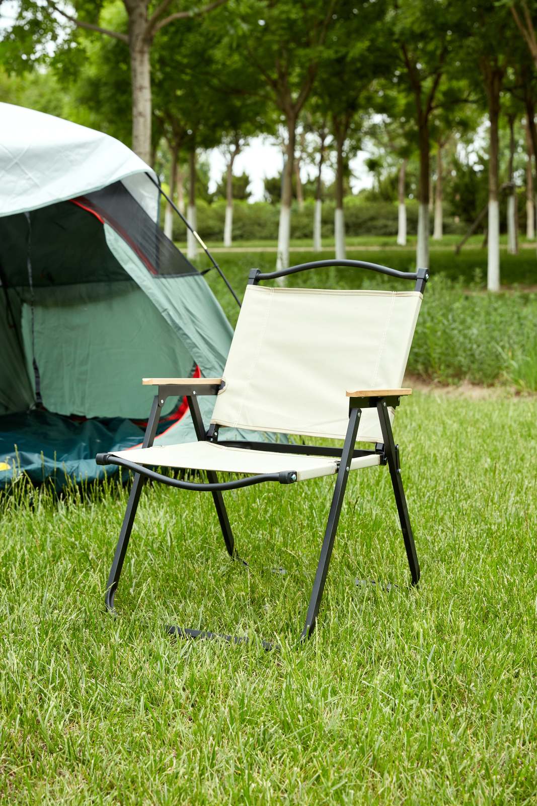 Folding Chair: Beige Outdoor &amp; Indoor Use - $66.99