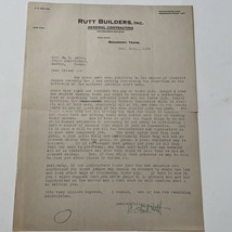 Beaumont Texas C. L. Rutt Builders 1935 Vtg Letter Juvenile Court Political - £30.01 GBP