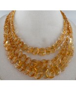 NATURAL CITRINE BEADS ROUND FANCY 3 LINE 530 CARATS GEMSTONE SILVER NECK... - $4,929.42 MXN