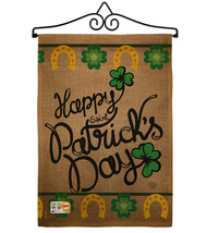 Happy Saint Patrick&#39;s Day Burlap - Impressions Decorative Metal Wall Hanger Gard - £27.38 GBP