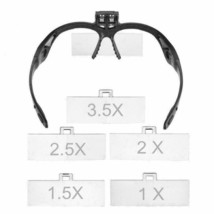 Lupa De Cabeza Con LED Luz Profesional Gafas Para Trabajo Joyero 5 Lentes Vidrio - $33.27