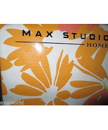MAX STUDIO HOME &quot;SUNNY&quot; FABRIC SHOWER CURTAIN  FLORAL ORANGES 72x72  NIP - £30.95 GBP