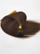 18&quot; Hand-Tied Weft,100 grams,6 bundles, Human Hair Extensions #2 Darkest Brown - £171.85 GBP