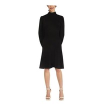 Adrianna Papell Womens 16 Black Mock Neck A Line Long Sleeve Dress NWT BW43 - £59.24 GBP