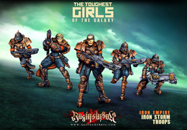 Raging Heroes Iron Empires Storm Troops Female 28mm - £43.24 GBP